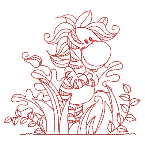 Redwork Forest Baby Animals-5