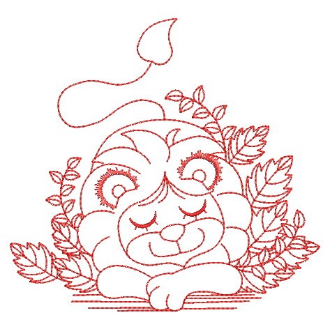 Redwork Forest Baby Animals-6