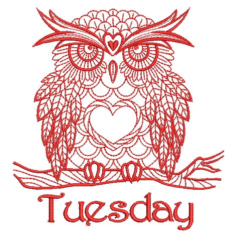Redwork Owl Days of the Week-4