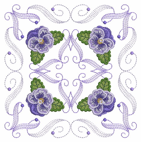 Heirloom Pansy Quilt -8