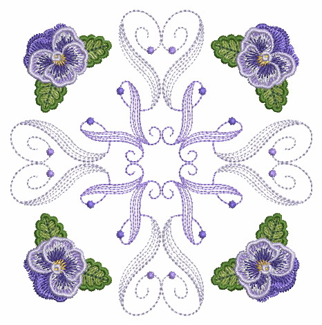 Heirloom Pansy Quilt -10