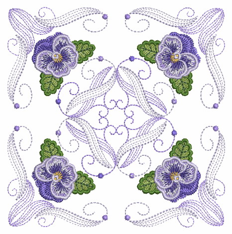 Heirloom Pansy Quilt -11