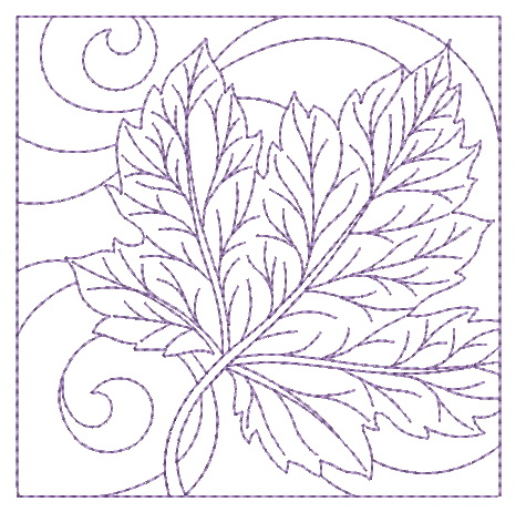 Redwork Autumn Leaves 3-6