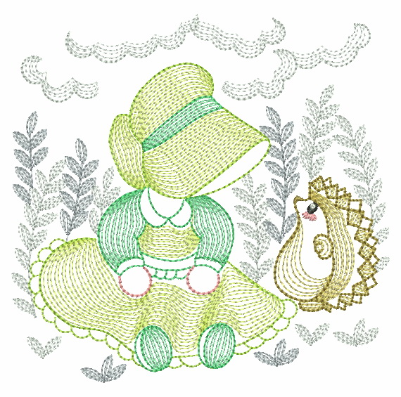 Rippled Sunbonnet Sue 2-7