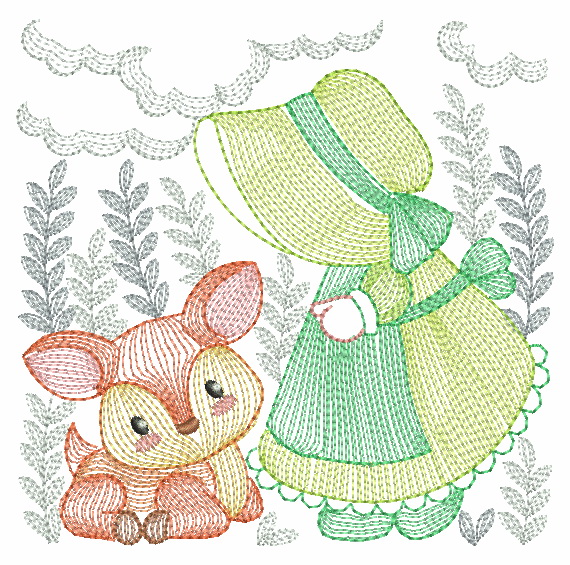 Rippled Sunbonnet Sue 2-10