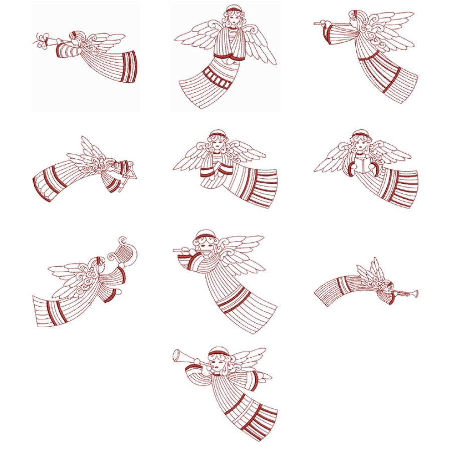 Redwork Angels