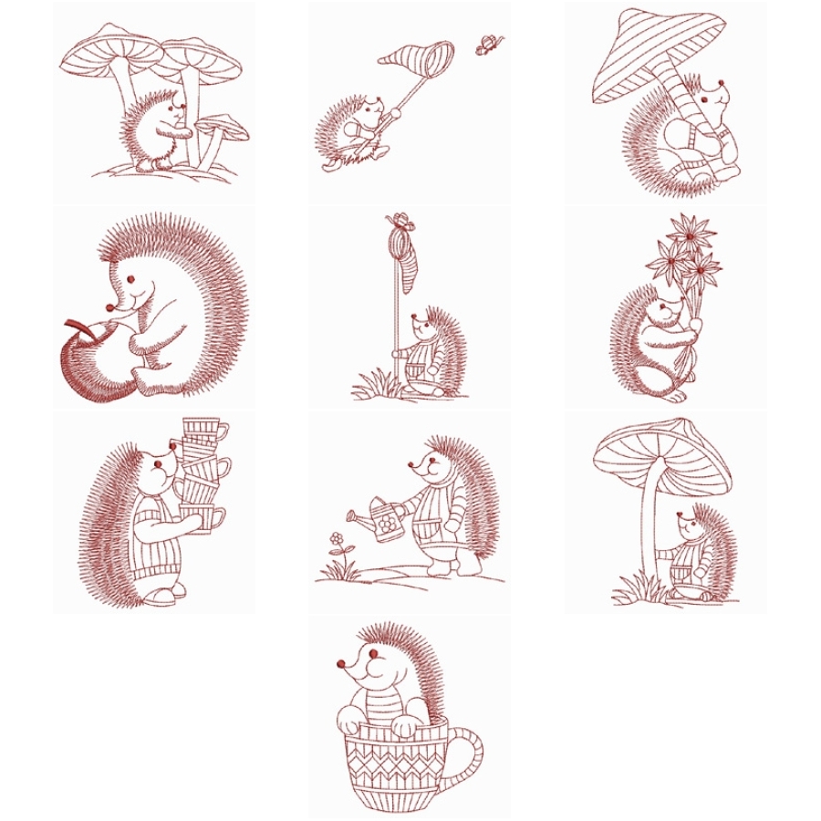 Redwork Hedgehog 