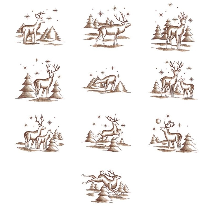 Toile Deer Scene 