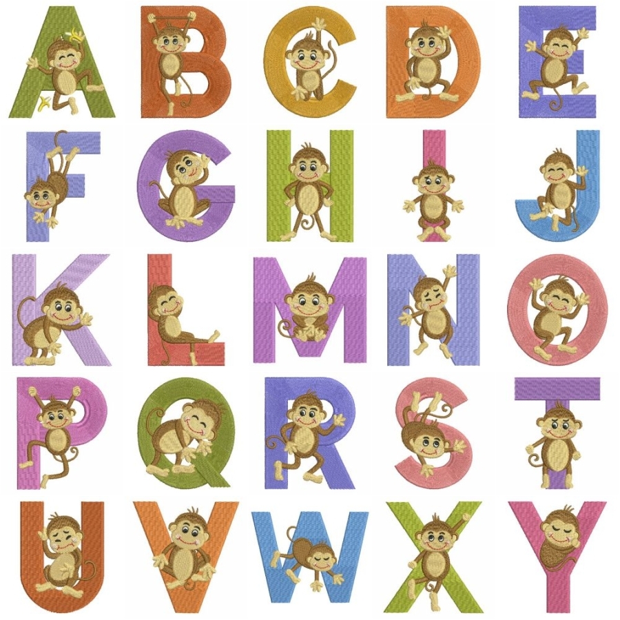 Monkey Alphabets Uppercase 