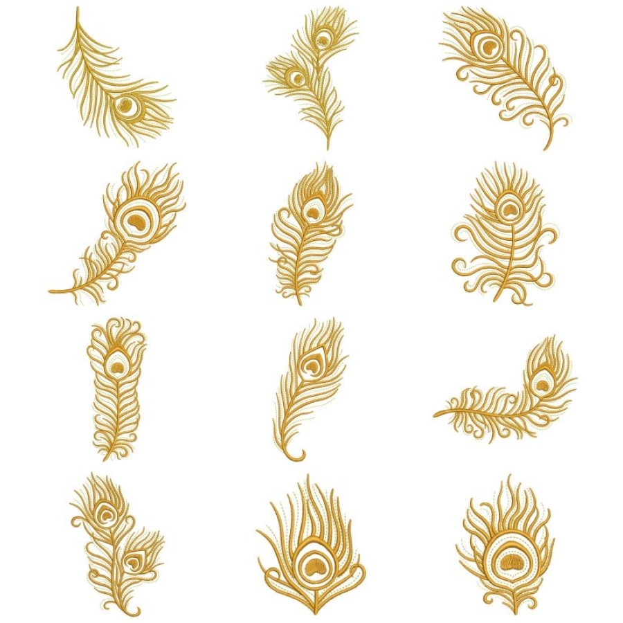 Golden Peacock Feathers 