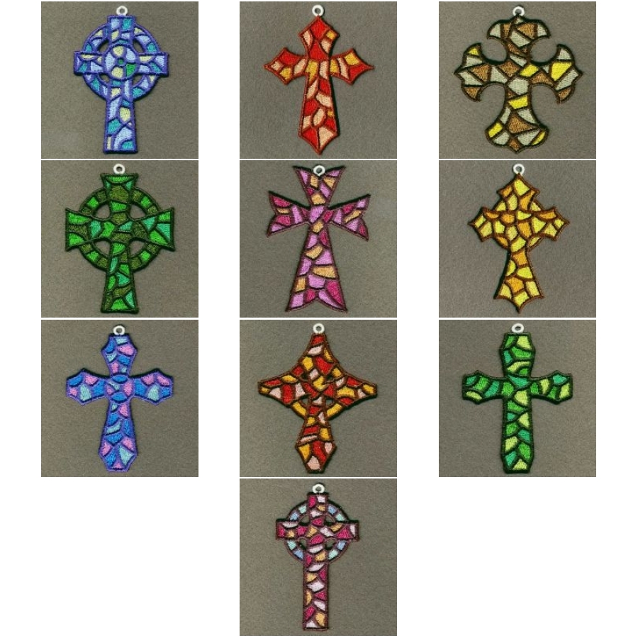 FSL Stained Glass Crosses OregonPatchWorks