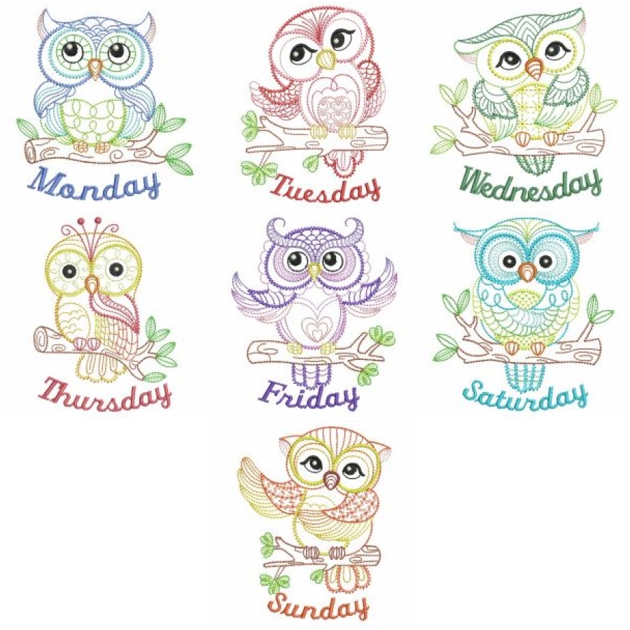 Days Of The Week Owls 