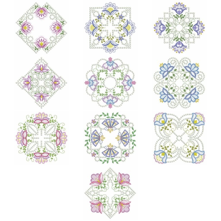 Candlewick Jacobean Flower Quilts