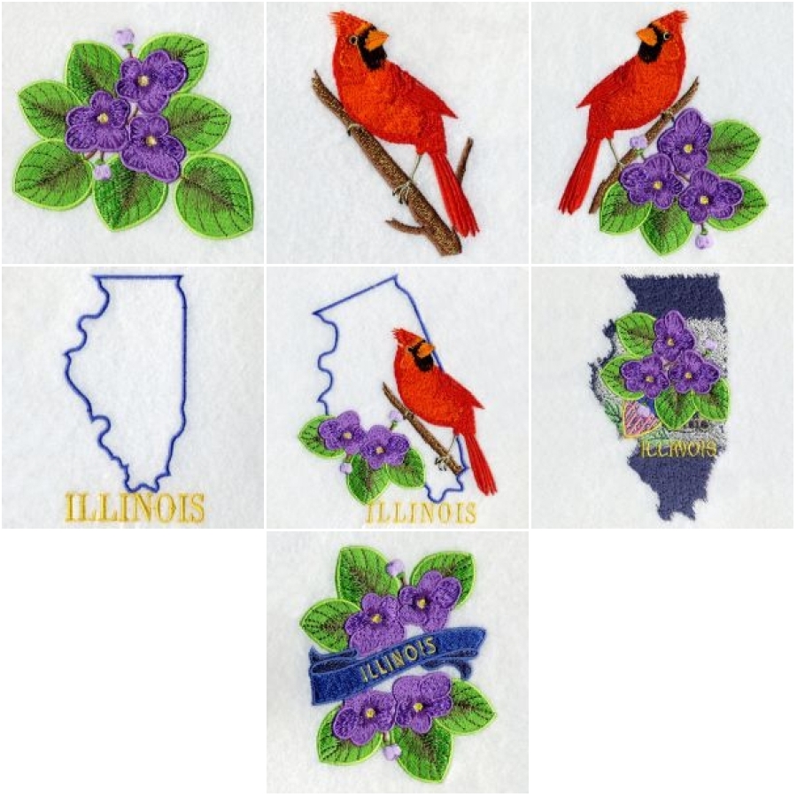 Illinois Bird And Flower 