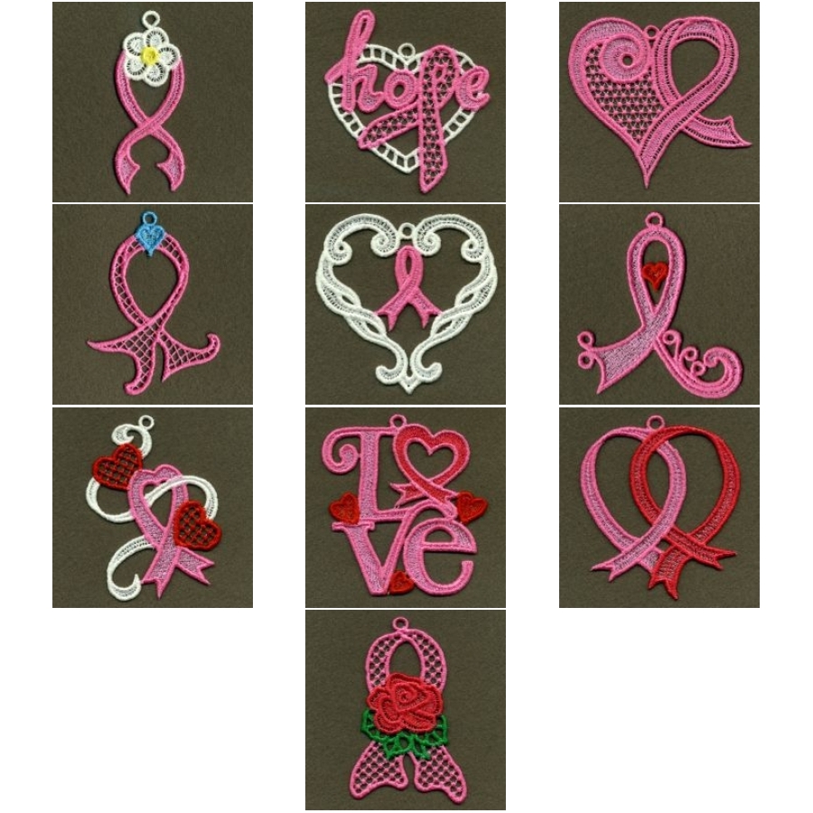 FSL Pink Ribbon Ornaments
