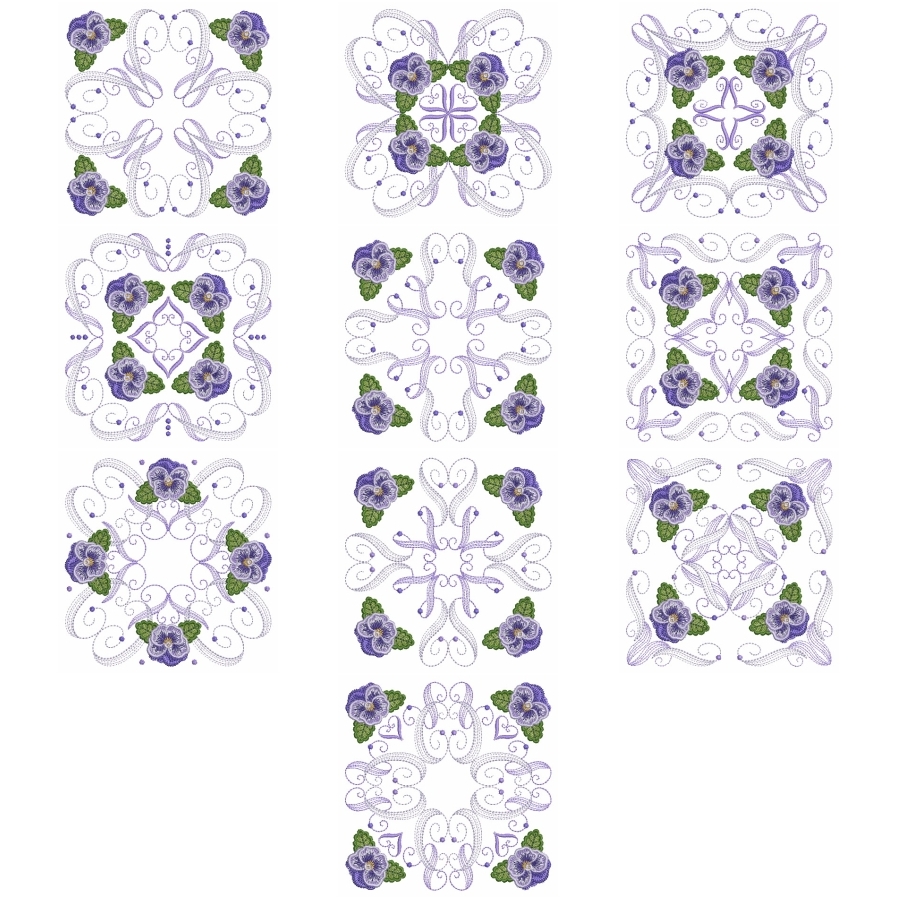 Heirloom Pansy Quilt 