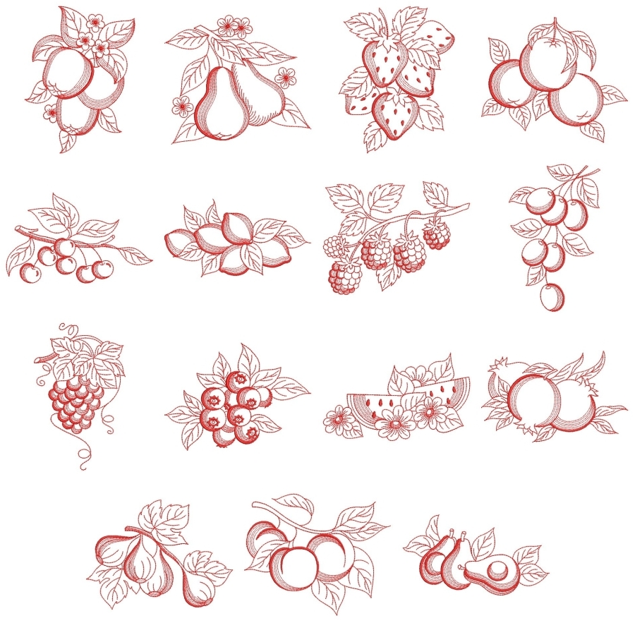 Redwork Fruit