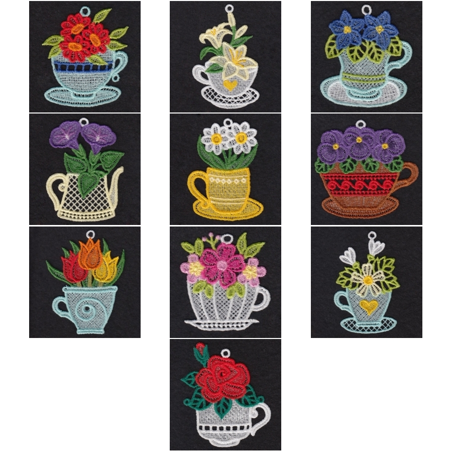 FSL Flower Tea Cup Ornaments