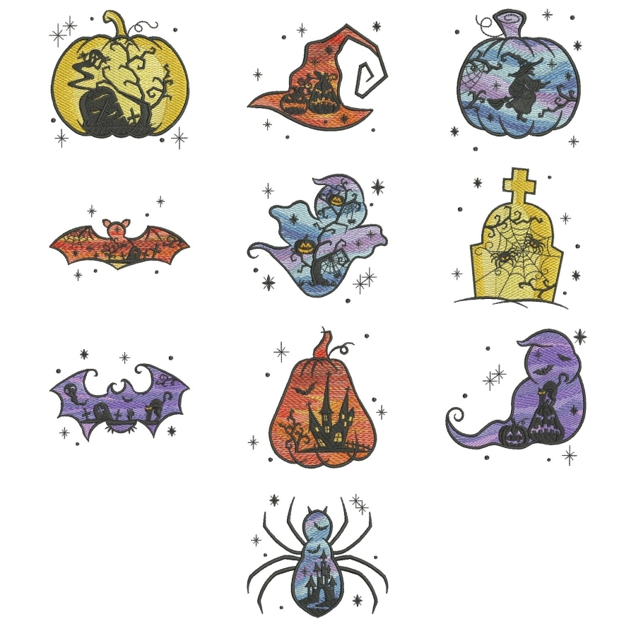 Halloween Scene Silhouettes