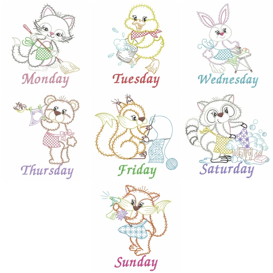 Days of the Week Vintage Sweeties