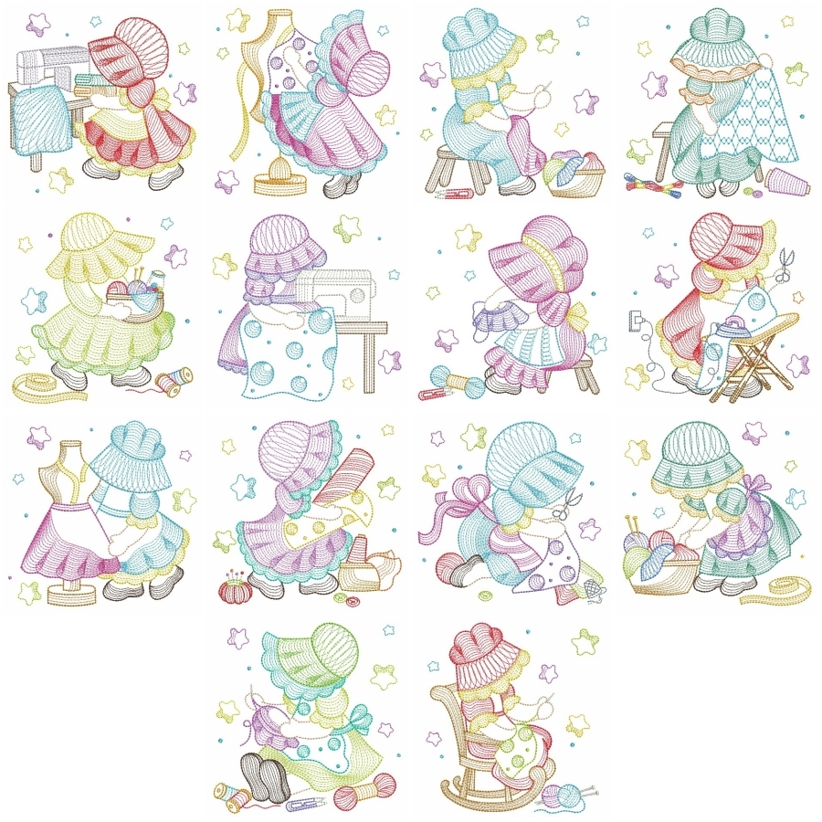 Rippled Sewing Sunbonnets