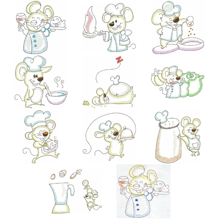 Vintage Chef Mice