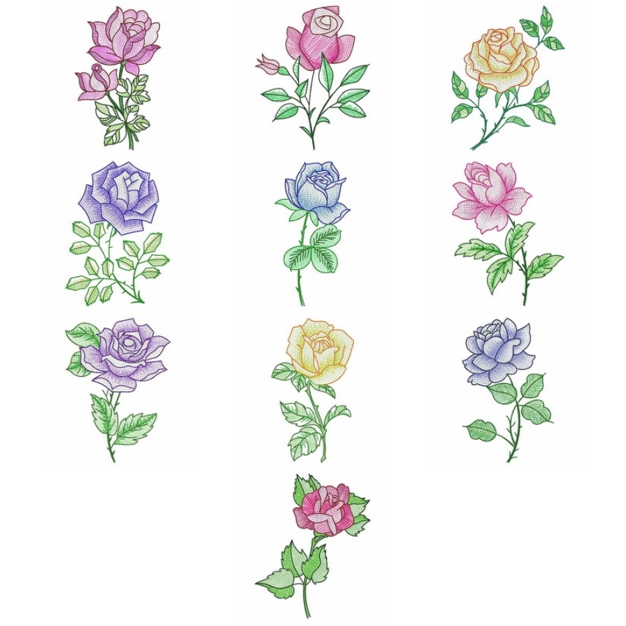 Vintage Colorful Roses