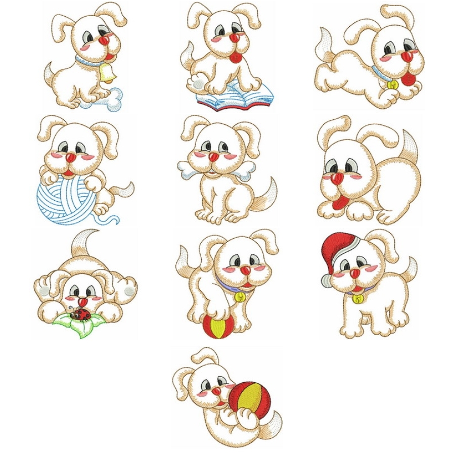Vintage Playful Dogs