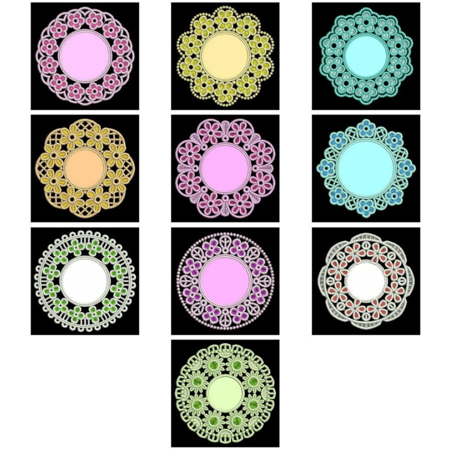 FSL Aplique Flower Doilies