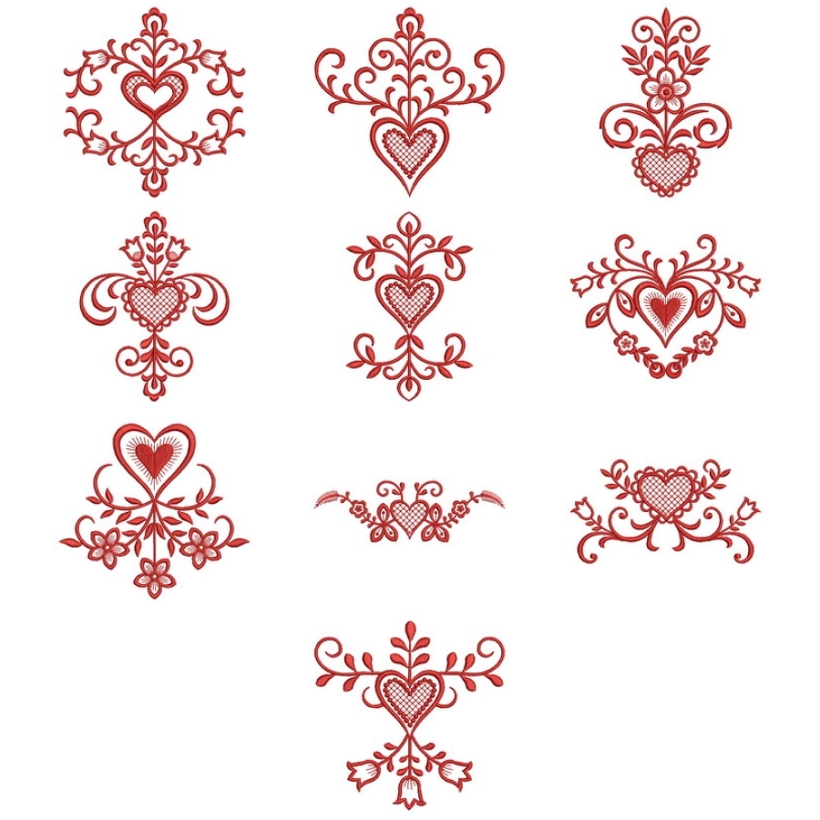 Redwork Heart Deco