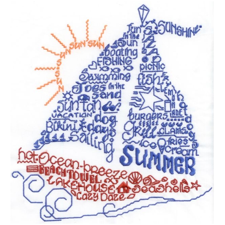 Lets Sail In The Summer Satin Stitch
