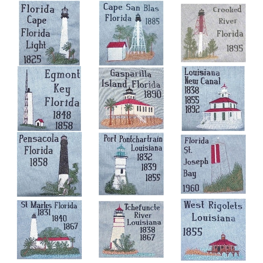 Louisiana & Florida Lighthouse Blocks