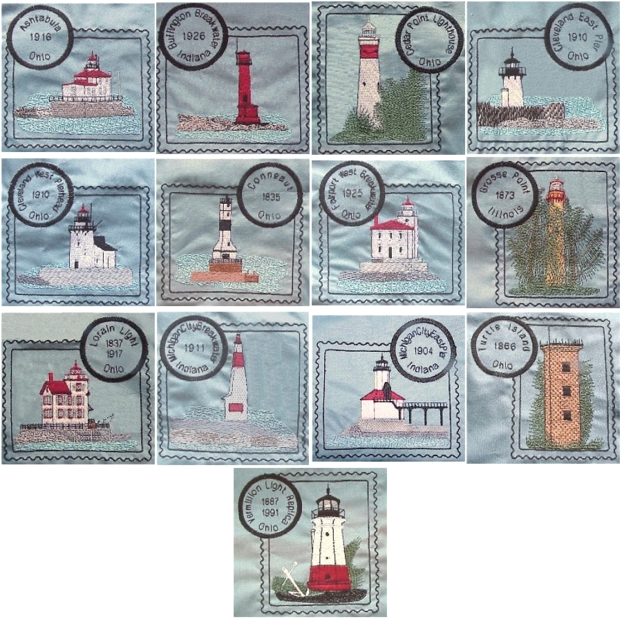 Ohio Illinois Indiana Lighthouse Stamps