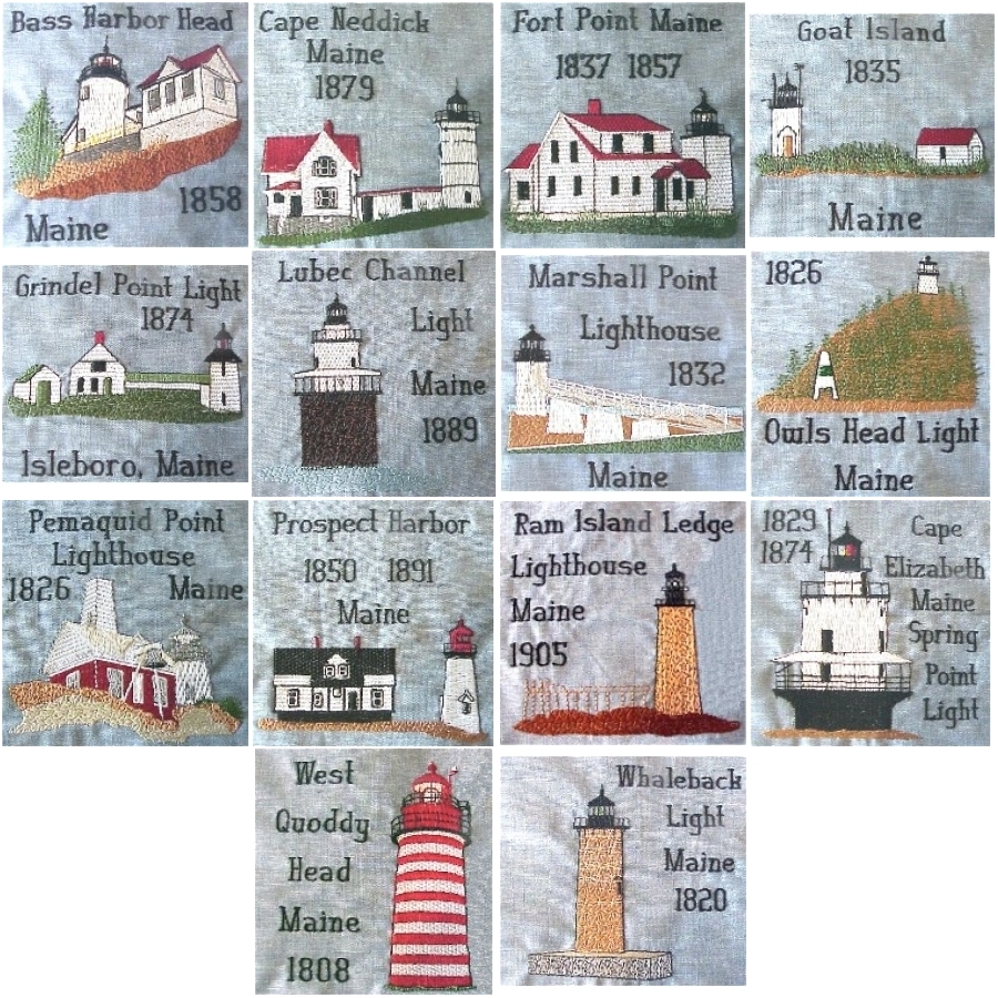 Maine Lighthouse Blocks