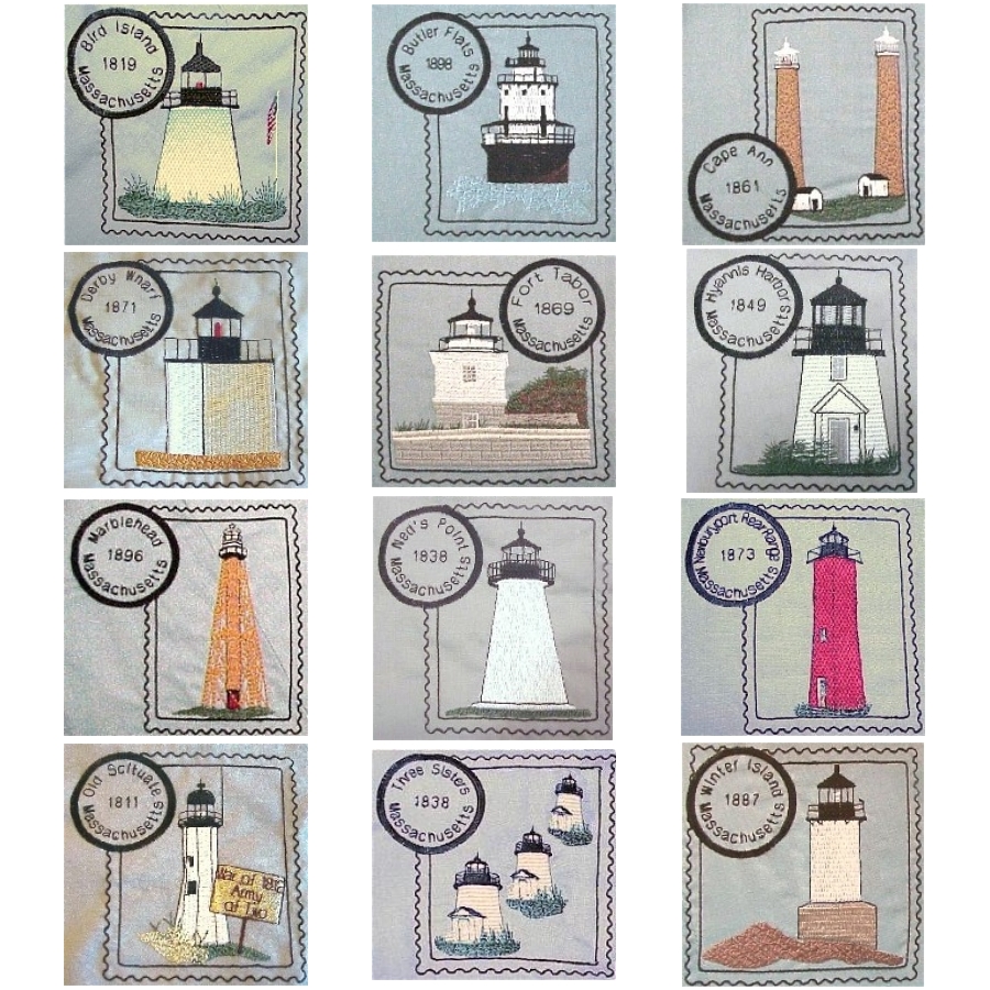 Massachusetts 1 Lighthouse Stamps