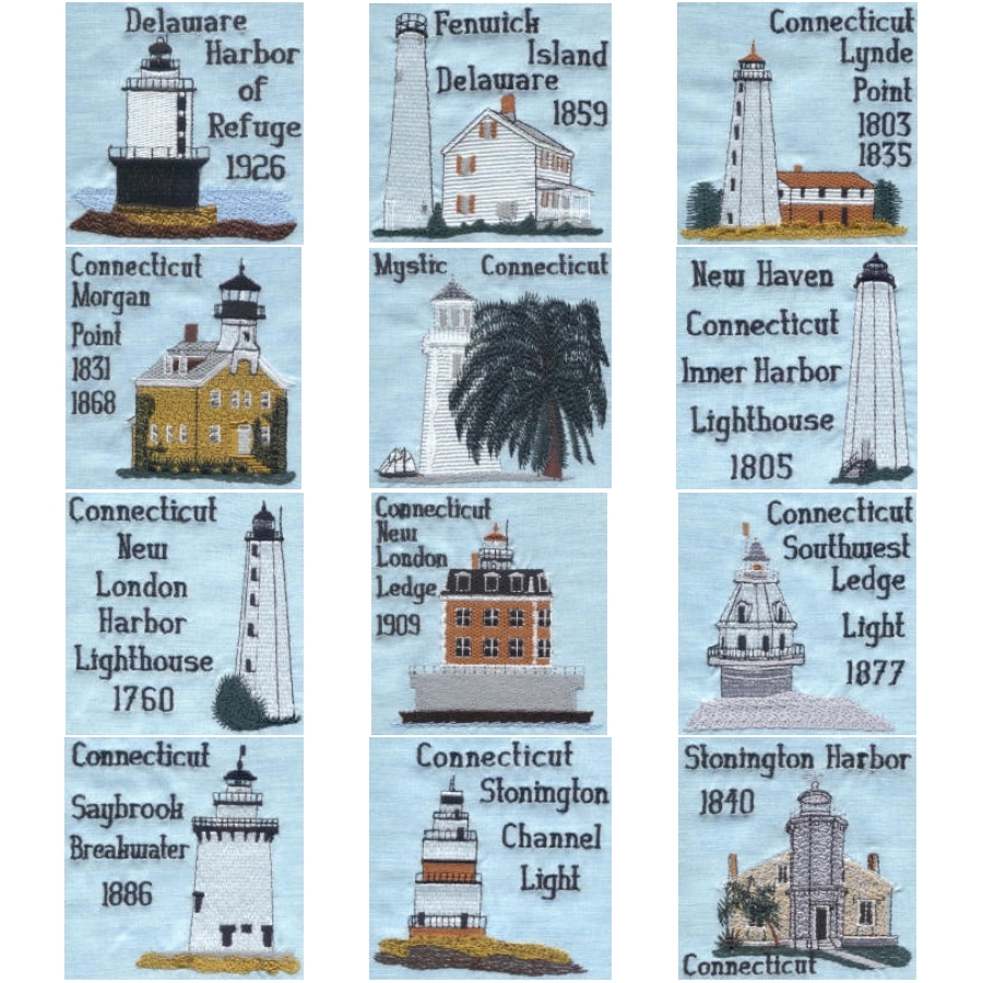Connecticut Delaware Lighthouse Blocks