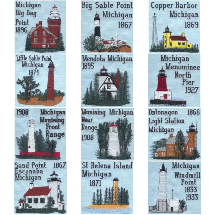 Michigan 2 Lighthouse Blocks