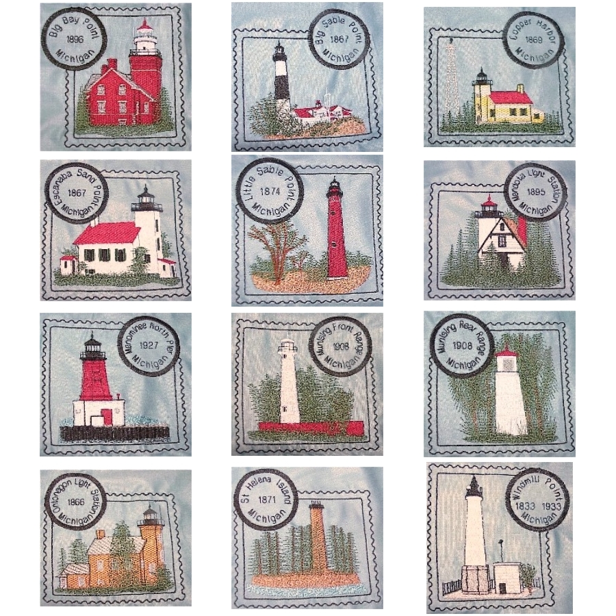 Michigan 2 Lighthouse Stamps