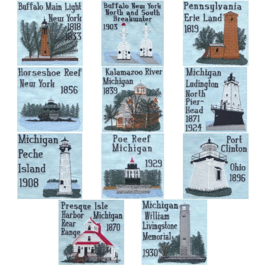 Great Lakes 4 Lighthouse Blocks
