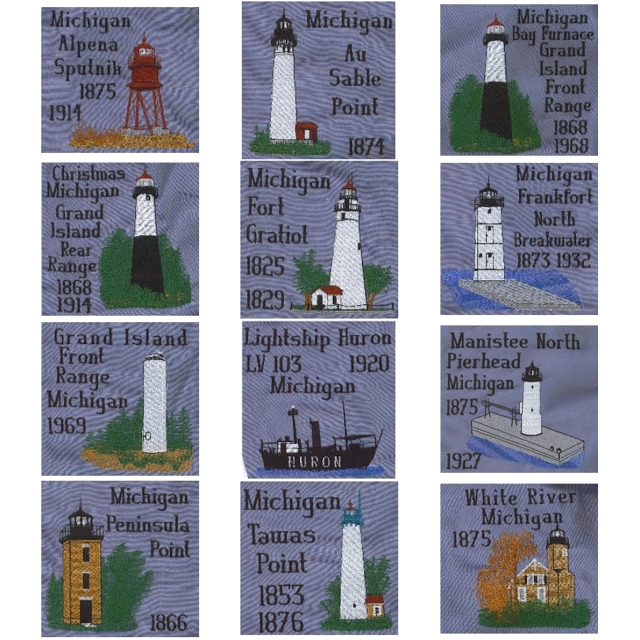 Michigan 5 Lighthouse Blocks