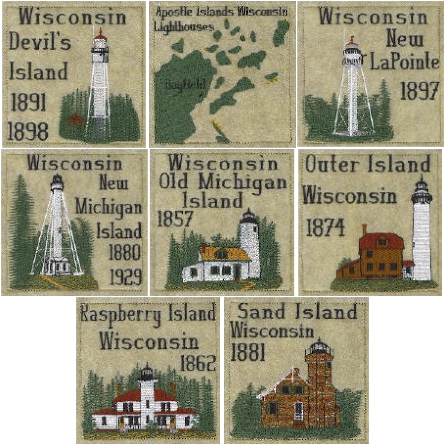 Apostle Islands Wisconsin Lighthouse Blocks