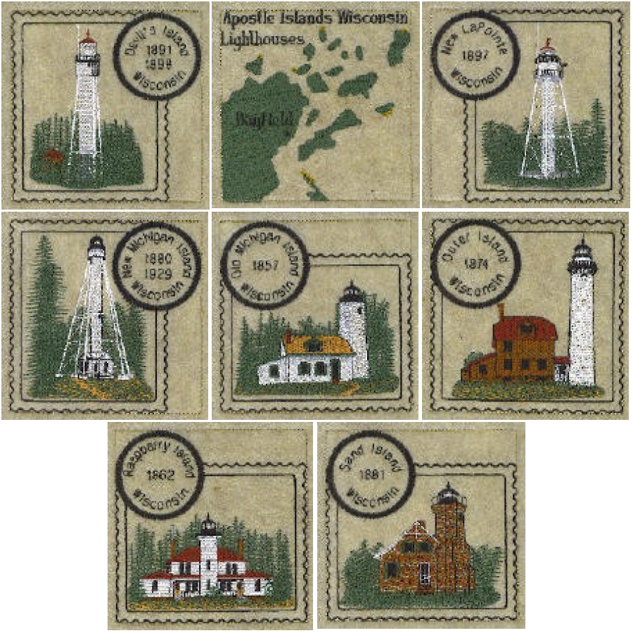 Apostle Islands Wisconsin Lighthouse Stamps
