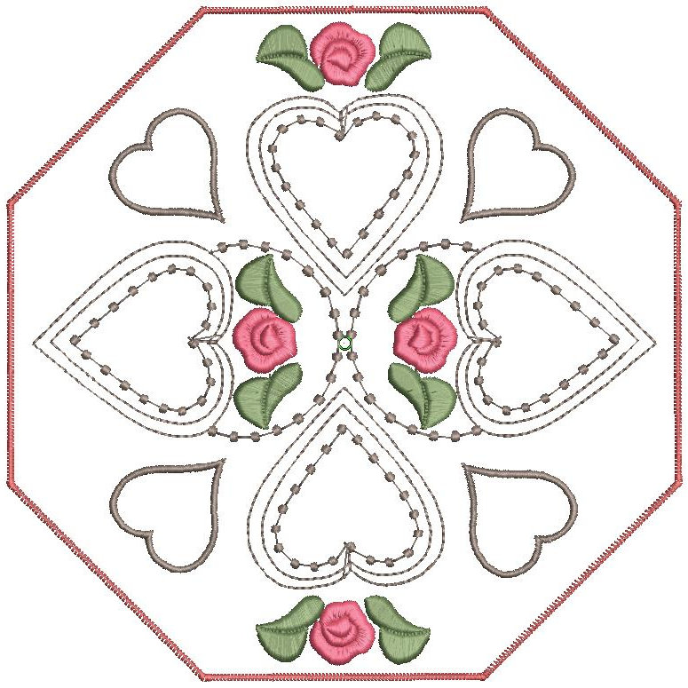 Hearts and Roses Candlewick Quilt -6