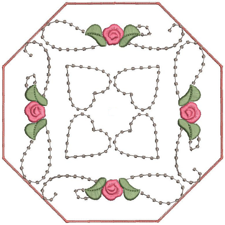 Hearts and Roses Candlewick Quilt -8