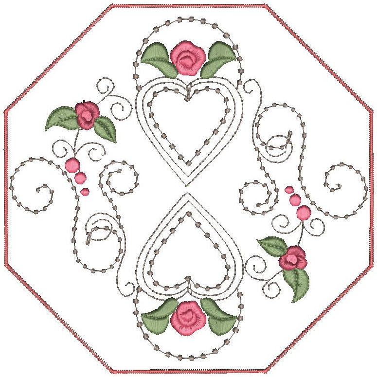 Hearts and Roses Candlewick Quilt -13
