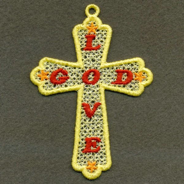 FSL Crosses Ornaments 2-3