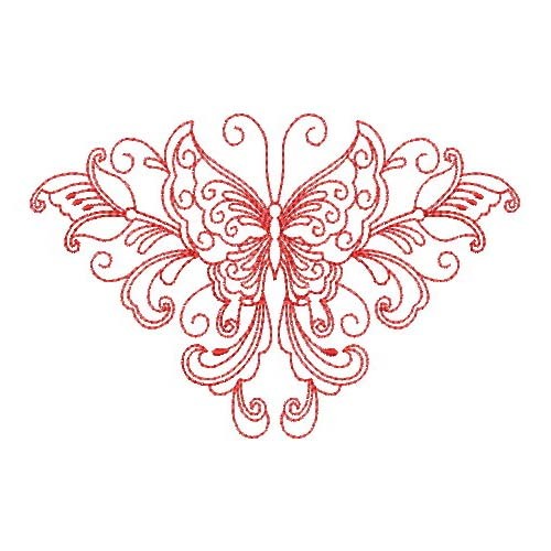 Redwork Heirloom Butterfly 3-6