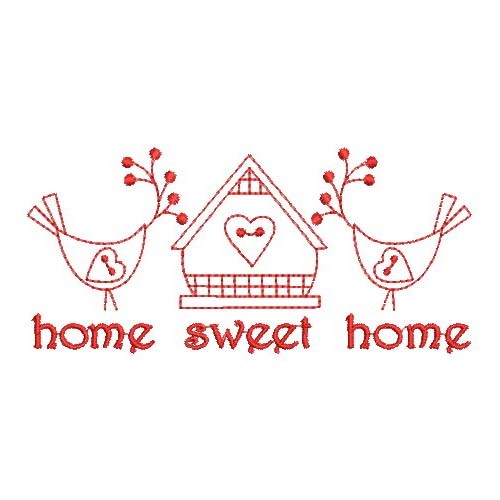 Redwork Home Sweet Home 5-6