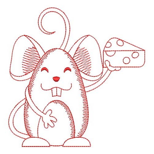 Redwork Mouse-3