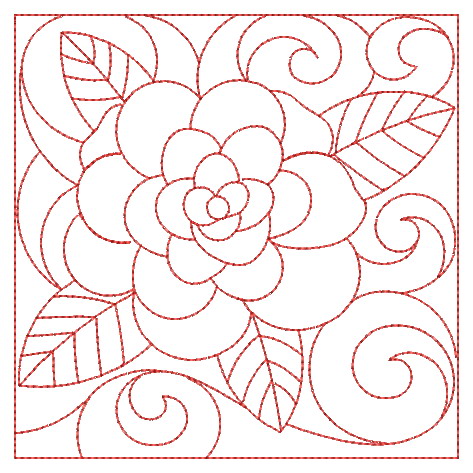Redwork Floral Quilting -6